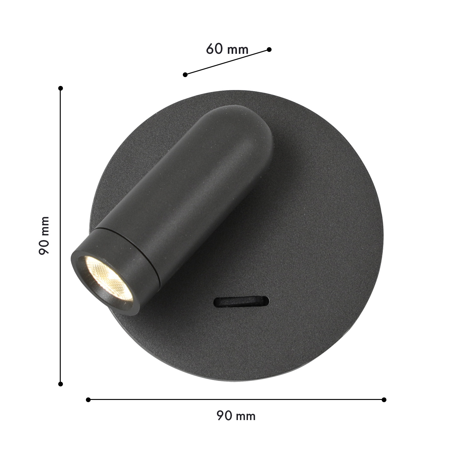 4499-1W,настенныйсветильник,D60xW90xH90,LEDx3W,200LM,4000K,included,switch