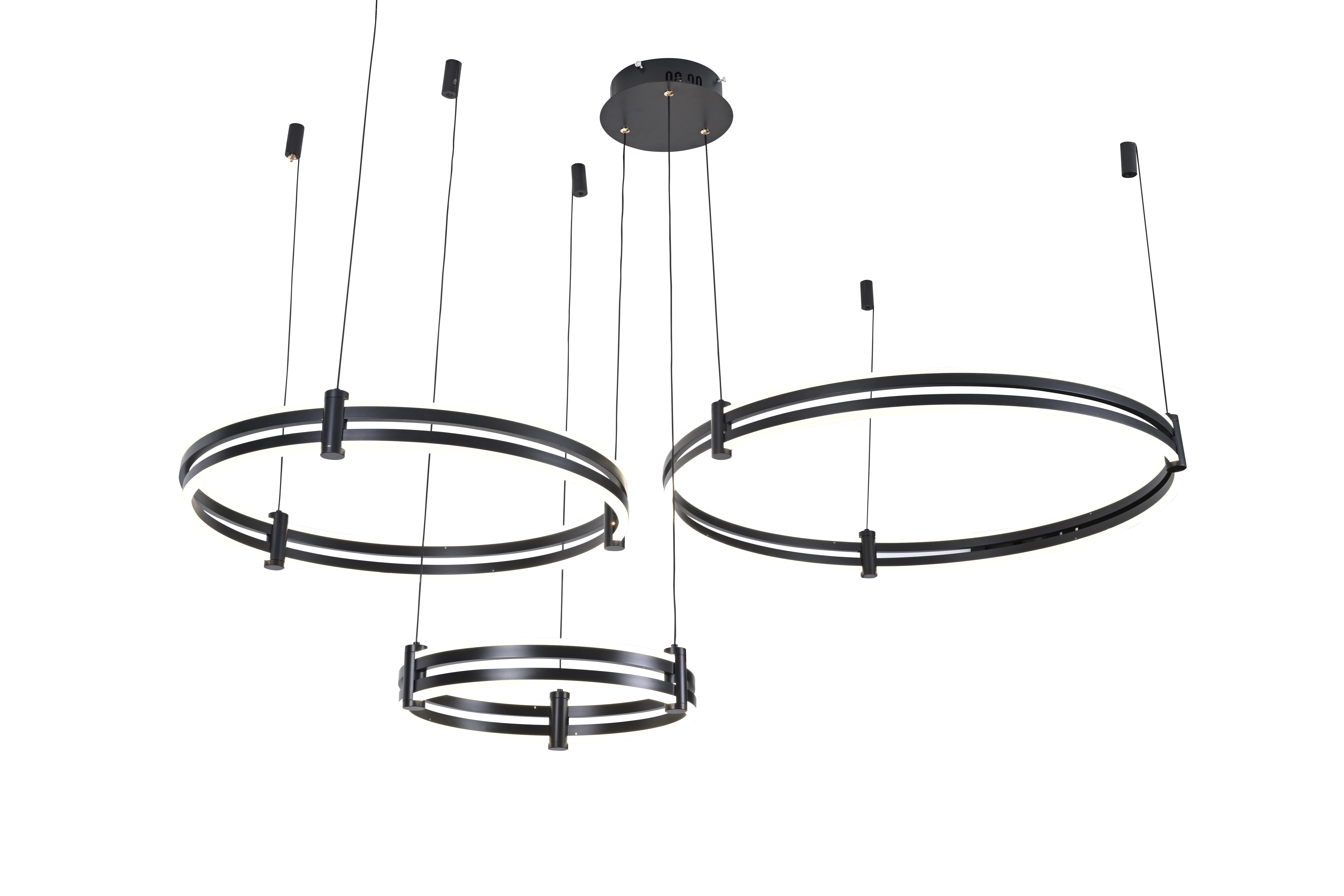 Люстра кольца черная LED 228Вт D80+60+40см Zortes DUBLE-R ZRS.27510.03