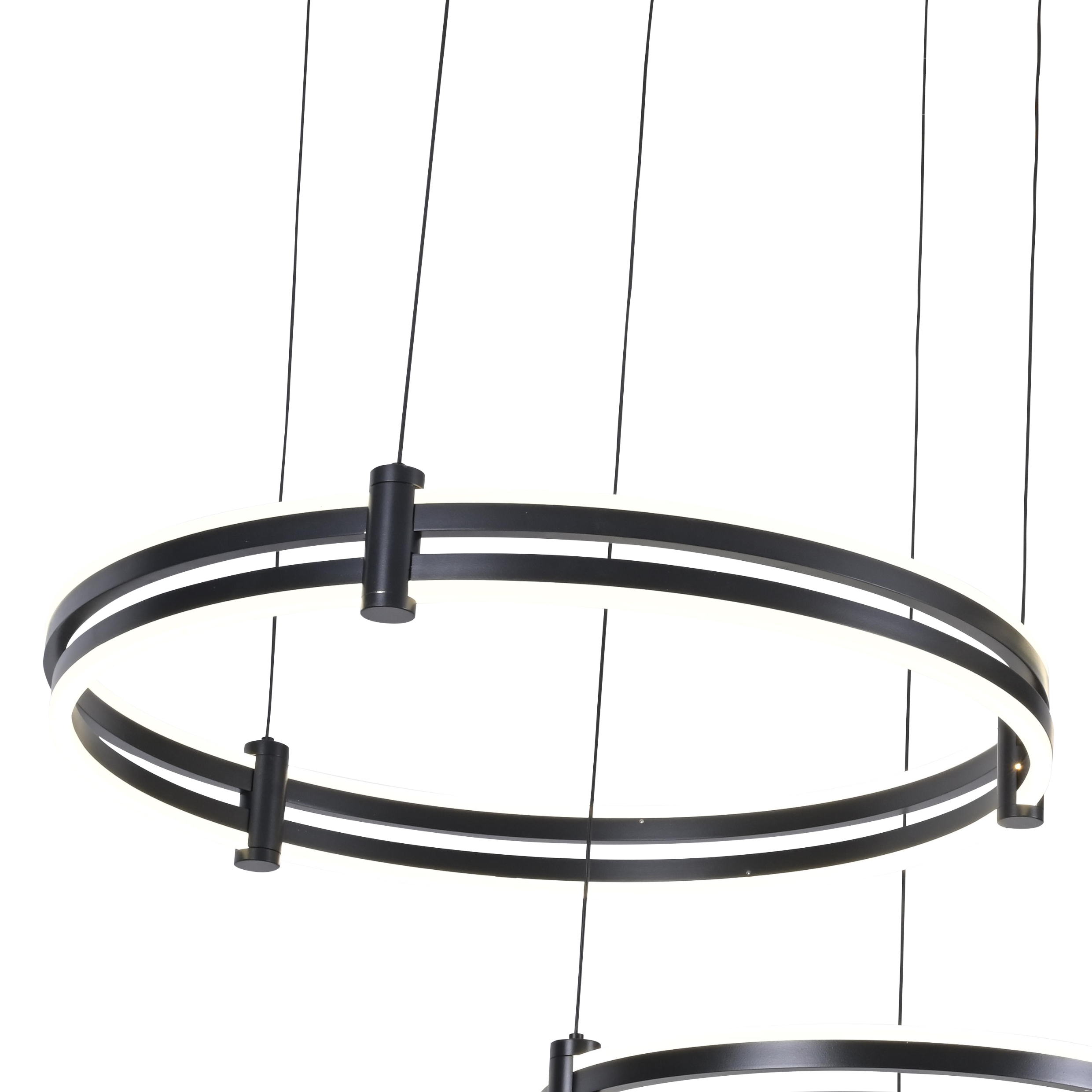Люстра кольца черная LED 228Вт D80+60+40см Zortes DUBLE-R ZRS.27510.03