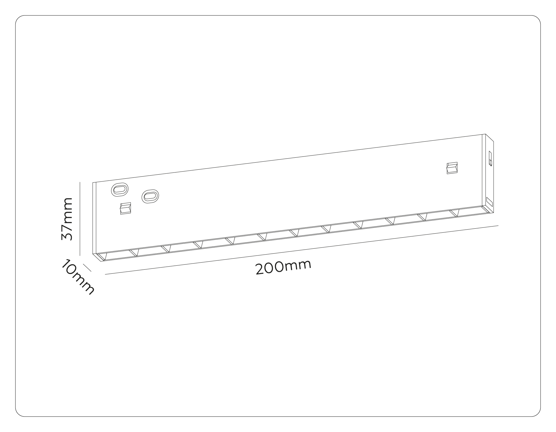 GL2335 BK черный IP20 10W 3CCT 3000/4200/6400K 48V 200*10*37