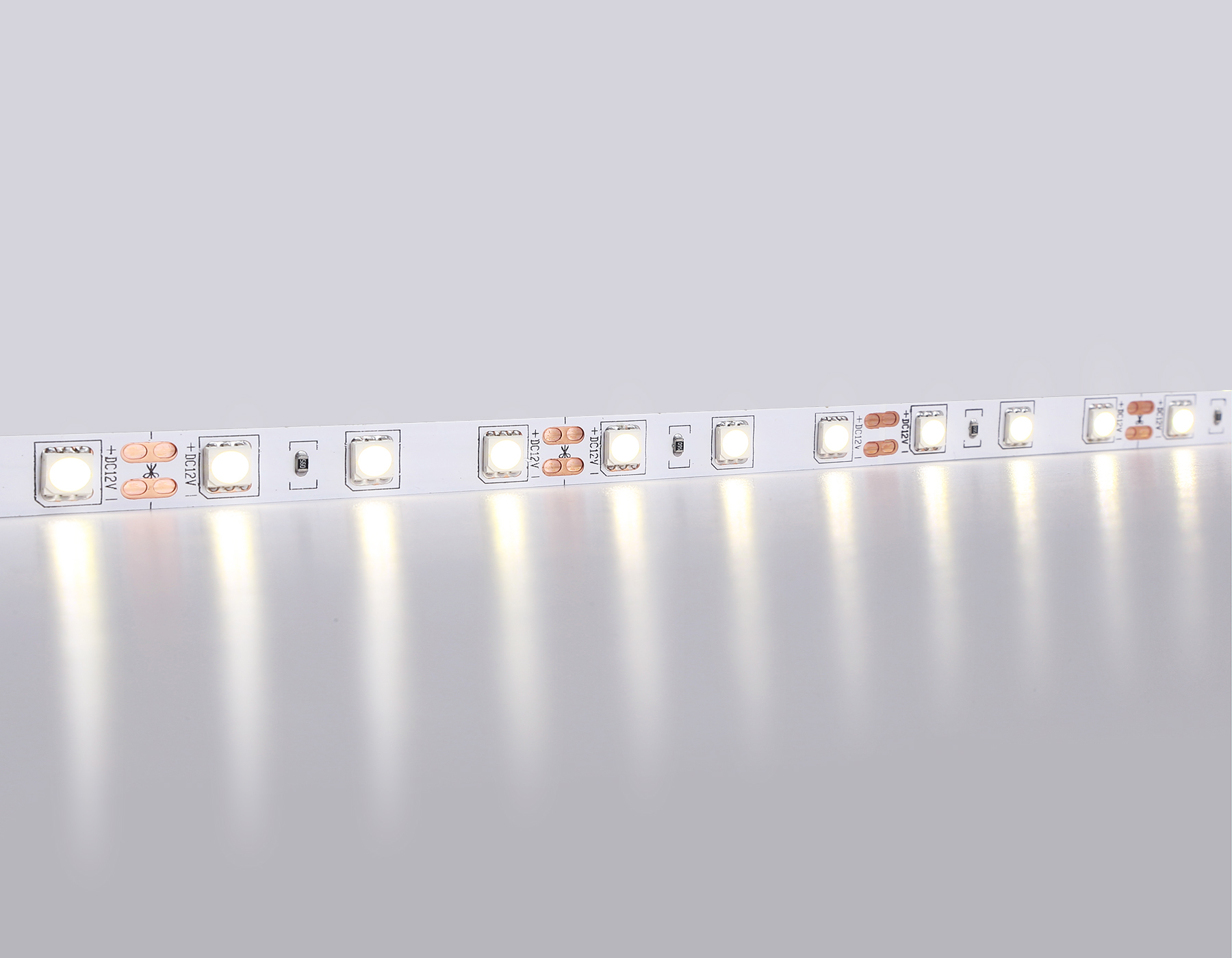 GS2002 5050 60Led/ 14.4W m/ 12V IP20 4500K/ 5000*10*1.87mm (2 конт.)