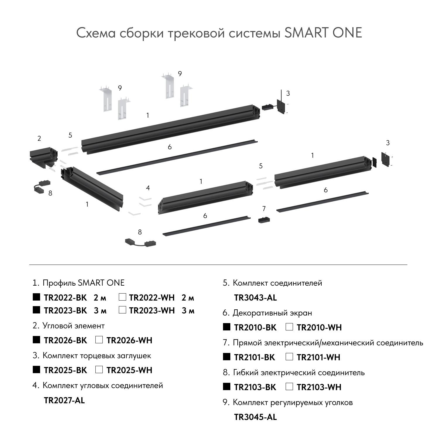 TR2103-BK Гибкий коннектор SMART черный