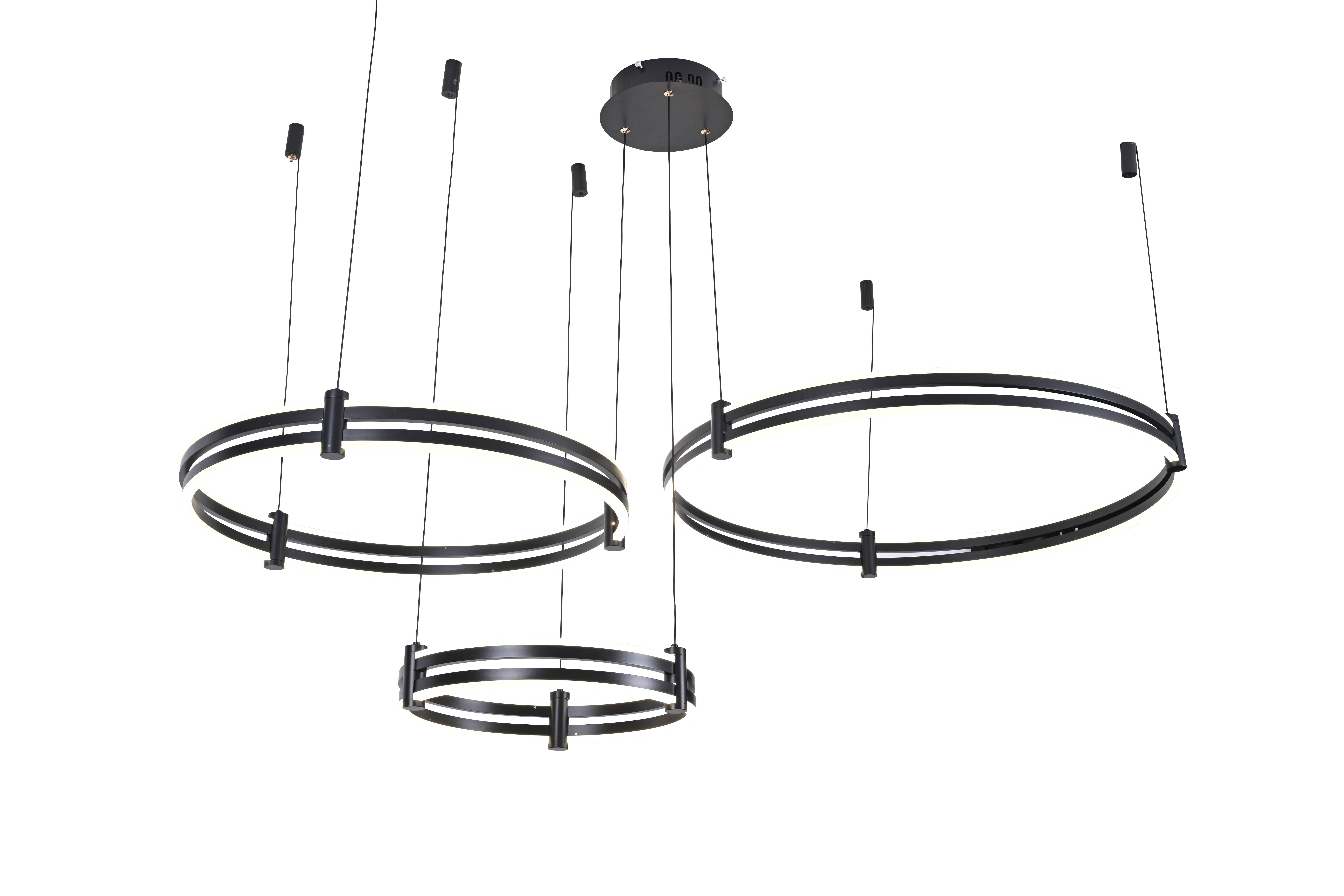 Люстра кольца черная LED 228Вт D80+60+40см Zortes DUBLE-R ZRS.27510.03
