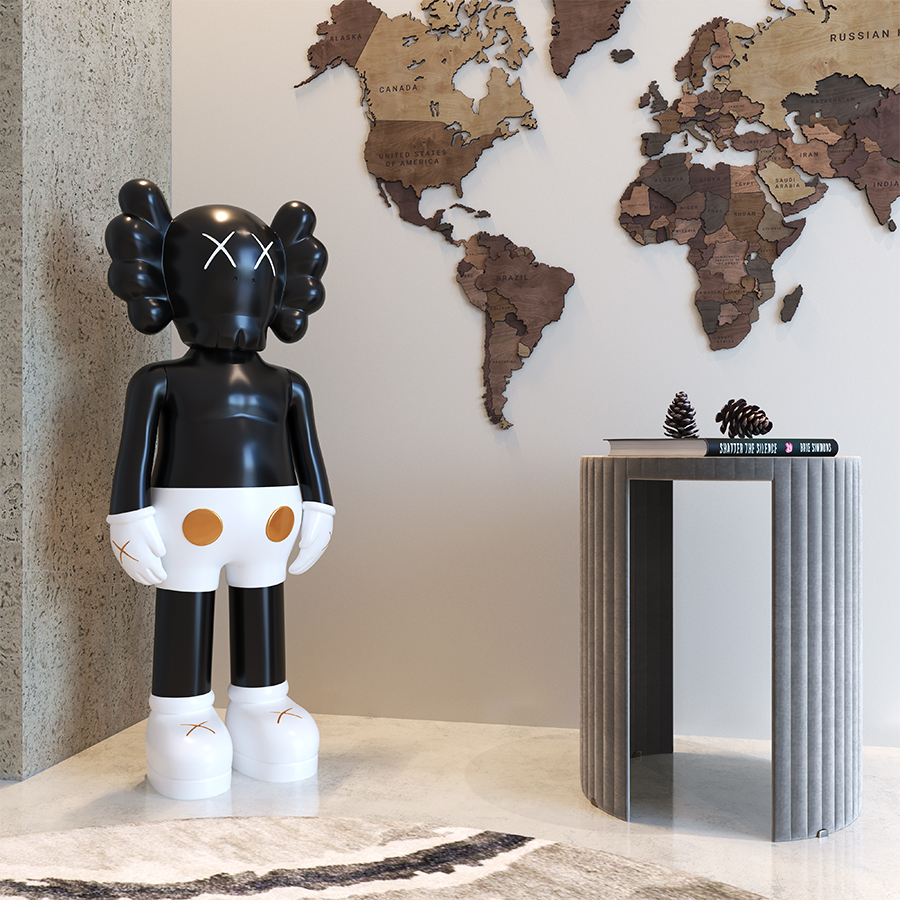 Дизайнерская статуэтка копилка KAWS Companion белый с чёрным