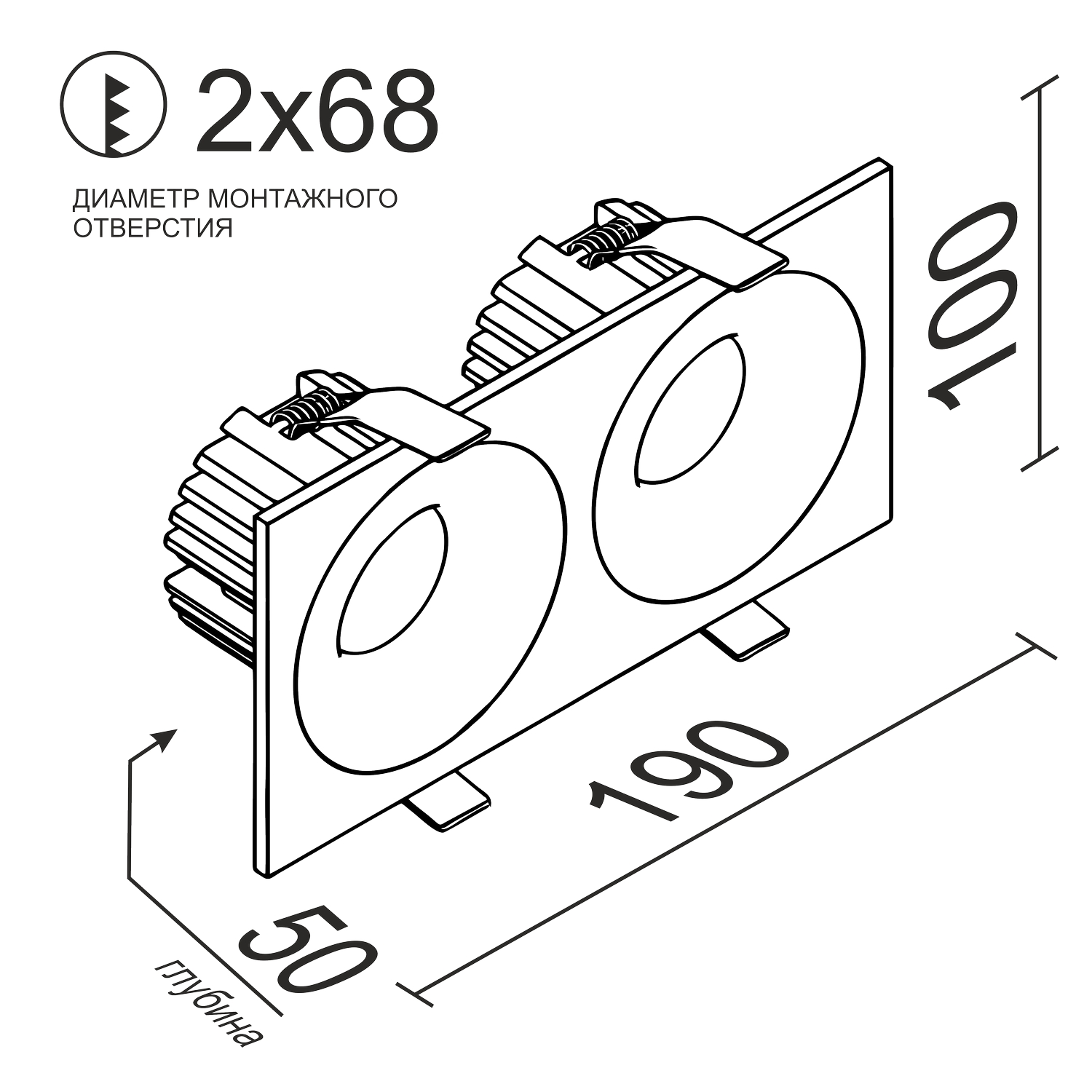 Встраиваемый светодиодный светильник LOFT SQ2 Black-White 4000K