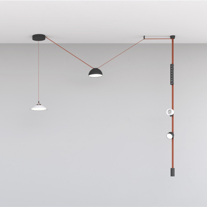 DK5561-BK Cветильник для трека-ремня Belty, серия Flow со светодиодом, D220*H117мм, 48V DC, 24W, RA90, 120°, 3000K, IP20, черный, алюминий