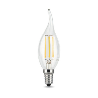 104801207 Лампа Gauss LED Filament Свеча на ветру E14 7W 580lm 4100К 1/10/50