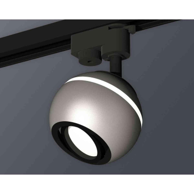 Комплект трекового светильника Ambrella light Track System XT1103001 SSL/PBK серебро песок/черный полированный (A2521, C1103, N7002)