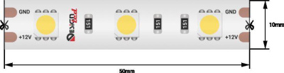 Светодиодная влагозащищенная лента DesignLed 14,4W/m 60LED/m 5050SMD теплый белый 5M 000519