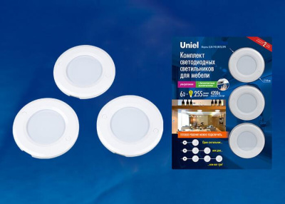 Мебельный светодиодный светильник Uniel ULM-F40-6W/4200K/DIM Sensor IP20 White UL-00002887