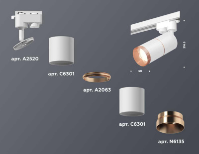 Комплект трекового светильника Ambrella light Track System XT (A2520,C6301,A2063,C6301,N6135) XT6301031